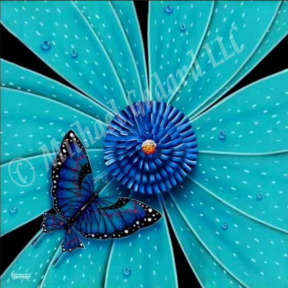 blue butterfly on flower